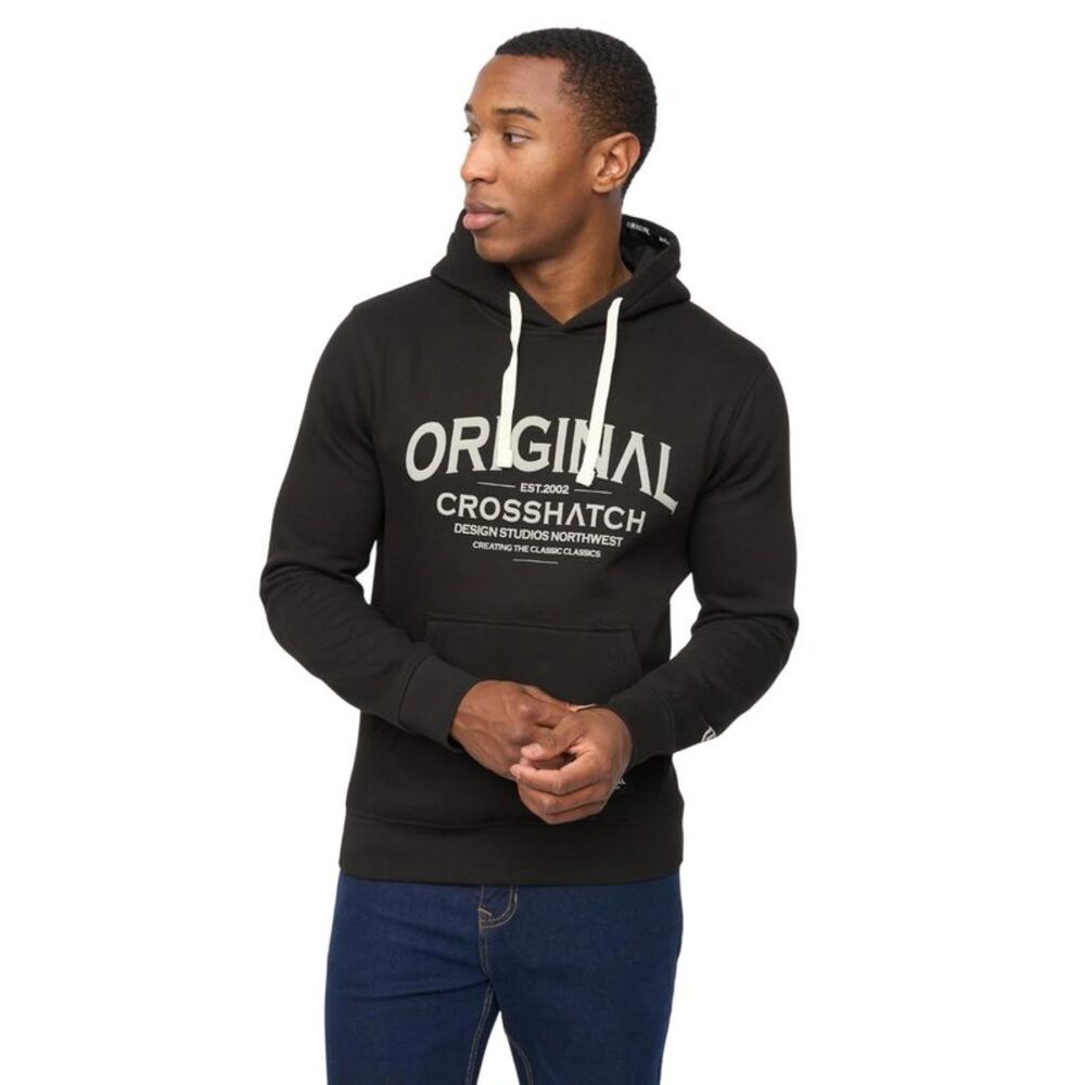 Crosshatch Mens Vintarge Hoodie / Black